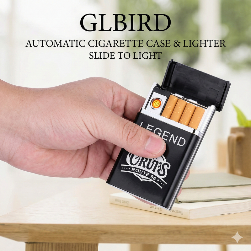 Rechargeable Cigarette Case with Lighter